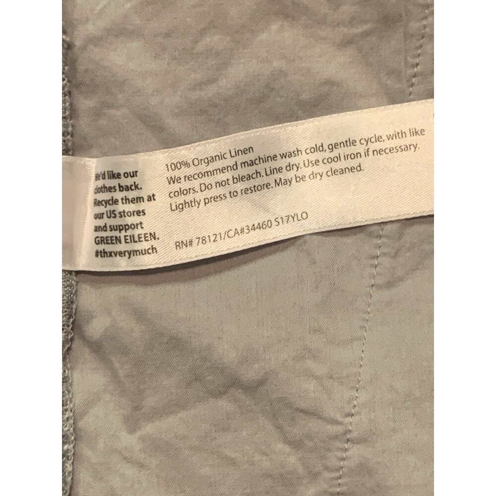 Eileen Fisher Coatigan Women Large Gray 100% Linen Open Front Long Jacket Kimono - Picture 4 of 5